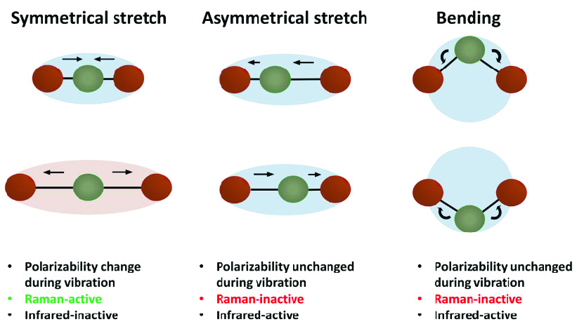 Vibrational modes of CO2 molecule